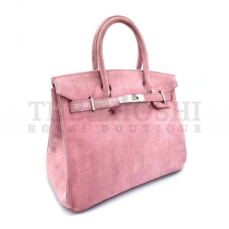 H**me5 BIRKIN 30 SUEDE 1Q ROSE CONFETTI MILKSHAKE POWDER  (30*23*15cm) Master Quality